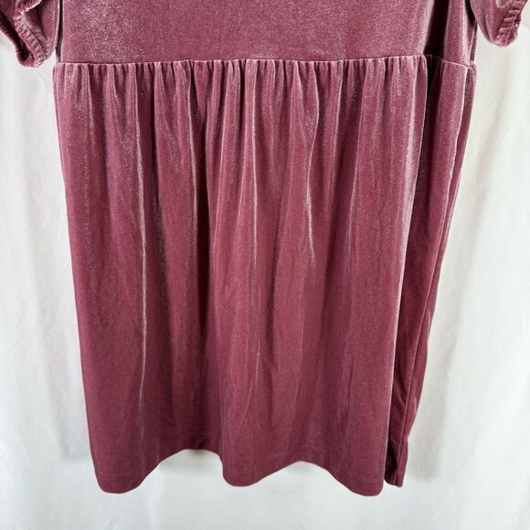 Old Navy Dress Girls XXL 18 Plus Velvet Pink Short Sleeve Round Neck Stretch - Picture 9 of 9